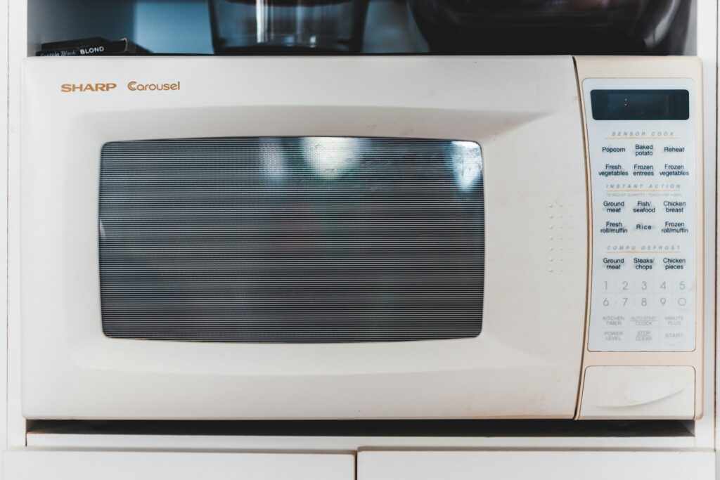 microwave in kitchen