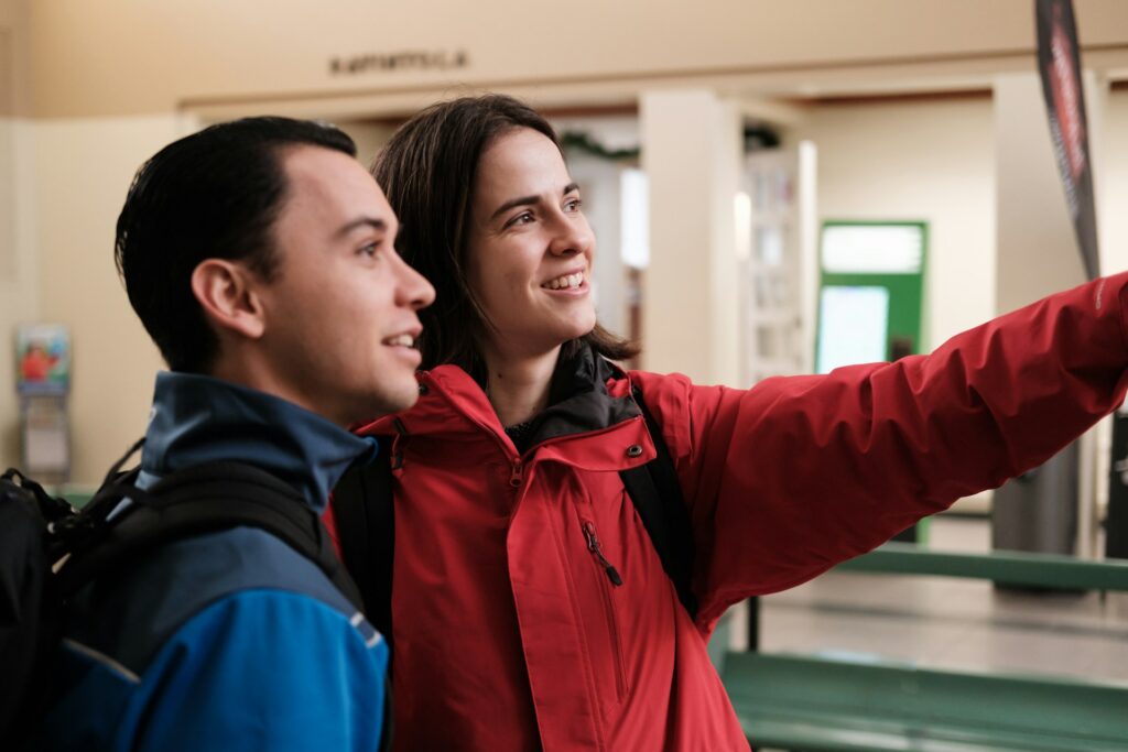 couple taking vacation selfie